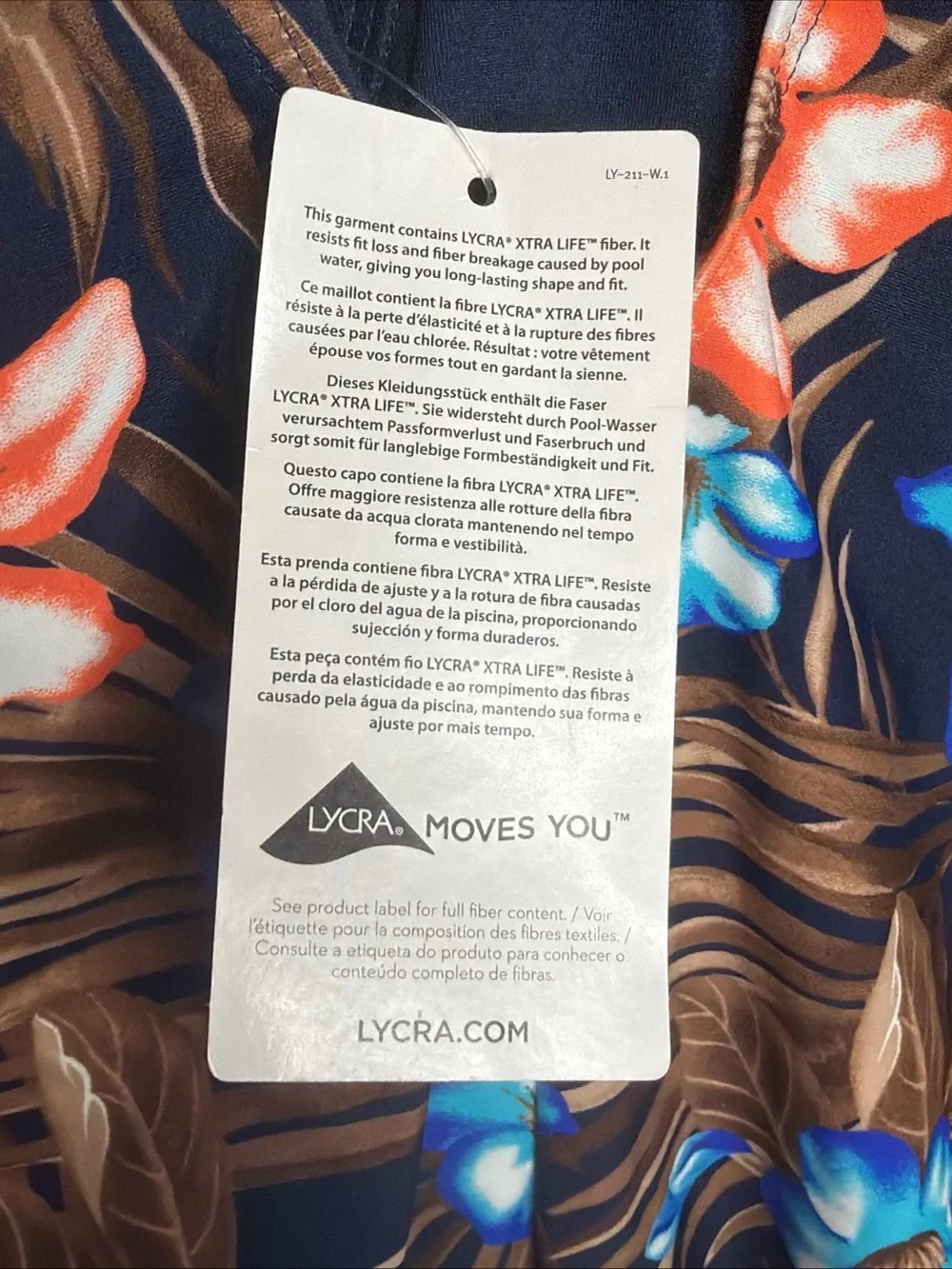 Lands' End Floral Women's One Piece Swimsuit Size 4 Lycra xtra Life NWT